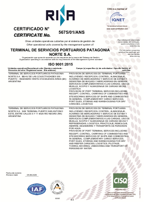 Descarga el certificado de conformidad con la norma  ISO 9001:2015 que garantiza que el sistema de gestión ha sido certificado